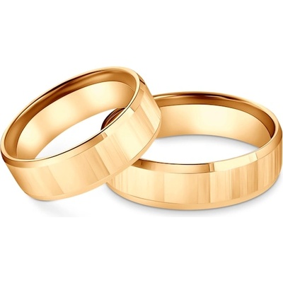 SAVICKI Сватбени халки: жълто злато, скосени, 6 мм