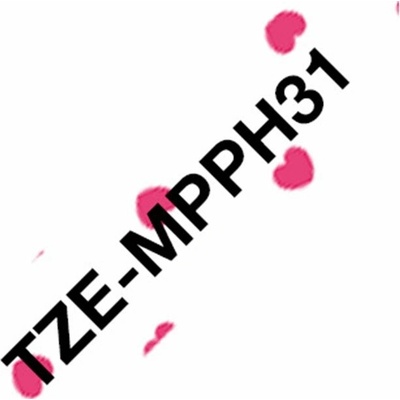 Páska Brother TZe-MPPH31, černý tisk/bílý podklad, originál