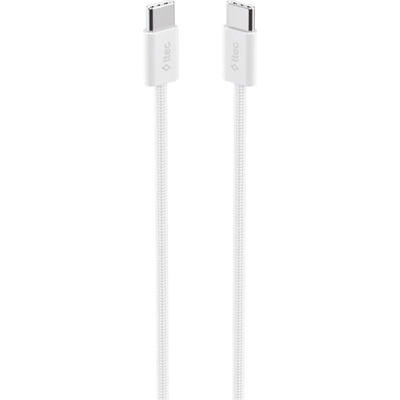 Кабел ttec - Data, USB-C/USB-C, 1 m, бял (8694470827377)