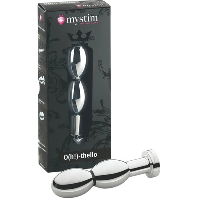 mystim O(h! )-thello - електро, сферичен анален плъг (сребърен)
