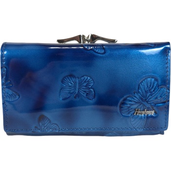 Синьо лачено портмоне с пеперуди - Meras