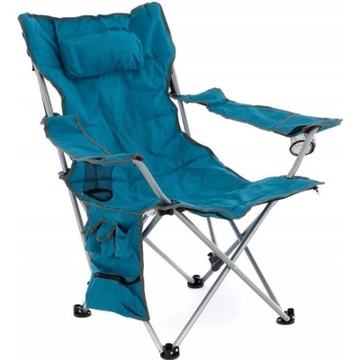 Divero D76013 kempingová židle s odnímatelnou podnožkou, modrá