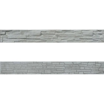 Betonová deska plotová sokl, oboustranná – 200 x 25 cm, štípaný a skládaný kámen - šedý – Zbozi.Blesk.cz