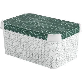 Keter Бяла/зелена пластмасова кутия за съхранение с капак 29, 5x19, 5x13, 5 cm S - Curver (261249)
