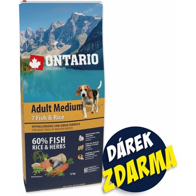 Ontario Adult Medium 7 Fish & Rice 14,25 kg