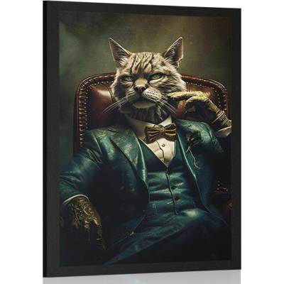 Plakát zvířecí gangster kocour - 40x60 silver