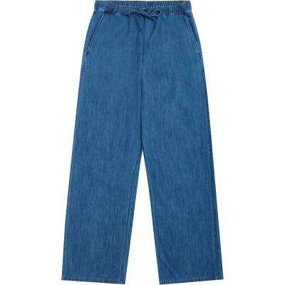 KnowledgeCotton Apparel Дамски ежедневен панталон Knowledgecotton apparel Women's Posey Wide Mid-Rise Casual trousers - Dark Blue Denim - размер XS (107-4113-0111)