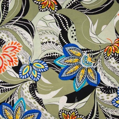 Šatovka zelená, farebný vzor, š.140