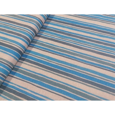 Dekorační látka Pruh modrý 2 šíře 140cm