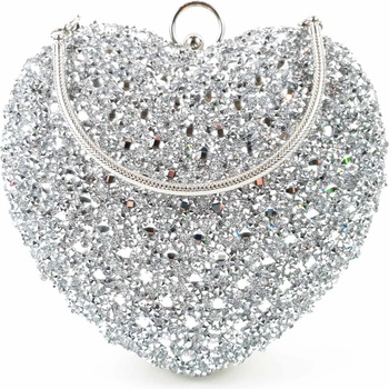 Image 1 of Блестяща сребърна чанта - сърце