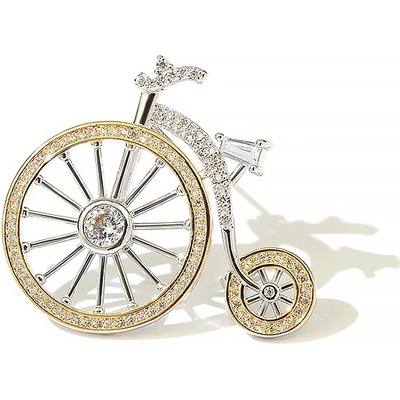 Éternelle brož Swarovski Elements Eugéne Velké kolo velocipéd B2230-XZGZ042 zlatá