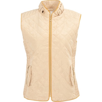 Miso Елек Miso Women's Stand Collar Full Zip Hip Length Gilet - Beige