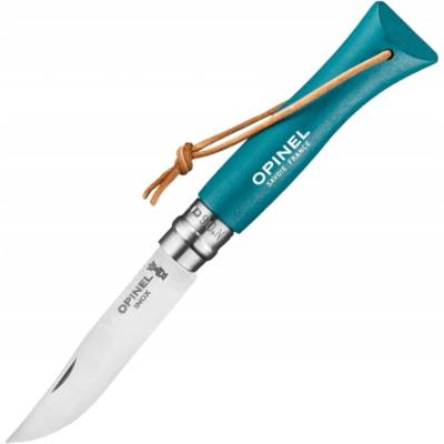 Opinel Colorama 06 inox, tyrkysový s řemínkem