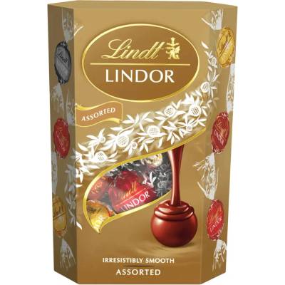 Lindt Lindor Mini Eggs mléčná, hořká a bílá čokoláda s jemnou krémovou náplní 100 g