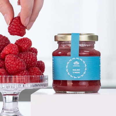 Včelařství Domovina Med s malinami 170 g – Sleviste.cz
