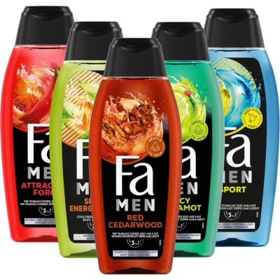 Sprchový gel Fa 2v1 pro muže, sada 5 x 400 ml