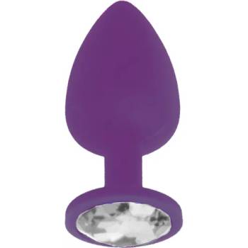 X Fun Силиконов Butt Plug с бижутерия "X FUN LILAC CRYSTAL" 8 см. Размер - M