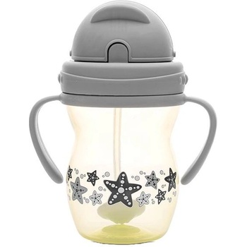 Lorelli Чаша с дръжки и сламка Lorelli Baby Care - 275 ml, Grey/Yellow (10230600006)