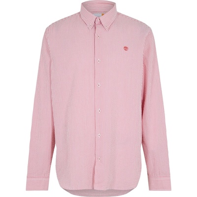 Timberland Риза с дълъг ръкав Timberland Men's Long Sleeve Striped Seersucker Oxford Shirt - Burnt Sienna Yd