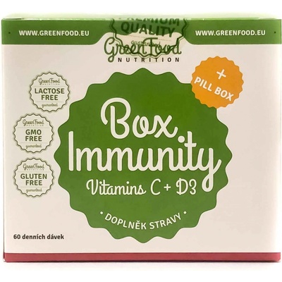 Greenfood Box Immunity vitamin D3 60 kapslí a vitamin C500 60 kapslí + PILLBOX