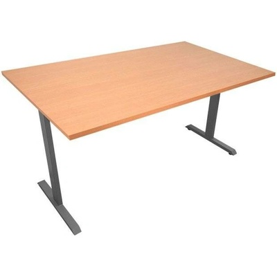 ZLKL Kancelářský stůl 140 x 70 cm šedá podnož / buková deska P00056-9