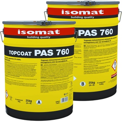 ISOMAT TOPCOAT-PAS 760 - UV-stabilný, rýchloschnúci, polyaspartický, ochranný náter Farba: Šedá, Hmotnosť: 25 kg