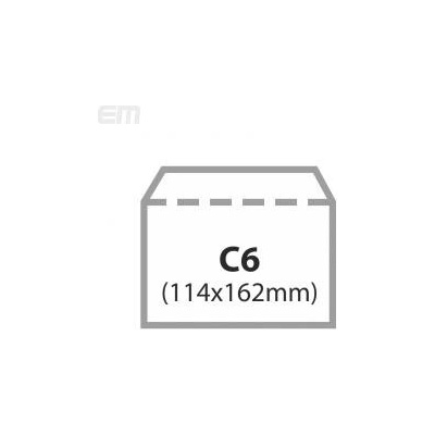 Dopisní obálka C6, bílá 80g, 50ks, s páskou