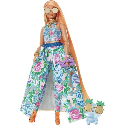 Barbie Mattel Barbie Extra Fancy кукла в синя цветна рокля (HHN14) (72552)