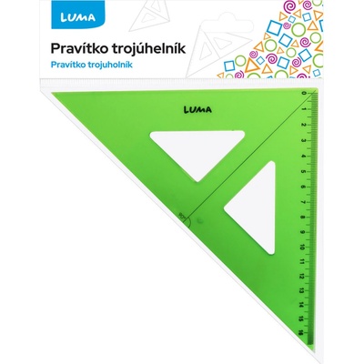 LUMA trading s.r.o. pravítko trojúhelník s ryskou, zelené 662036
