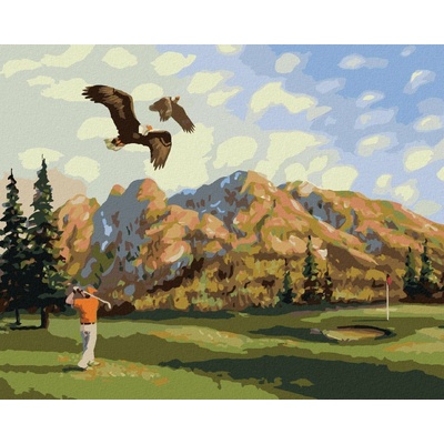 Zuty Malování Podle Čísel Golfista A Orel D. Rusty Rust 80 x 100 cm Plátno Rám