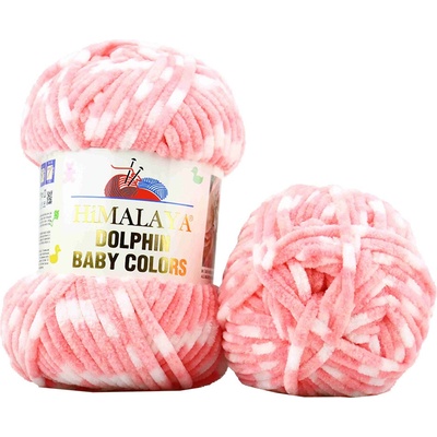 Himalaya příze Dolphin Baby Colors 80427 lososová s bílou