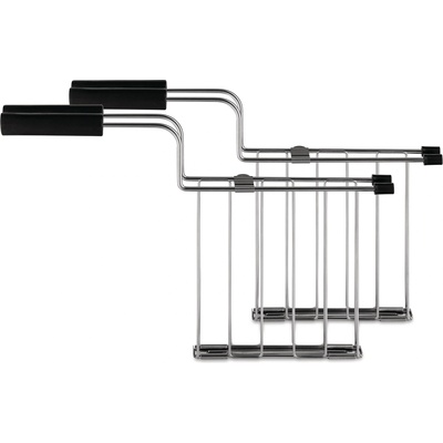 Alessi Тостер мрежа TORU, комплект от 2 бр. , сребърен / черен, неръждаема стомана, Alessi (ALNE03RAB)
