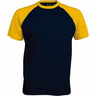 Kariban Vintage Base Ball K330 pánske tričko navy yellow