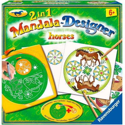 Ravensburger Творчески комплект Ravensburger - Мандала дизайнер, 2в1, Коне (7029742)