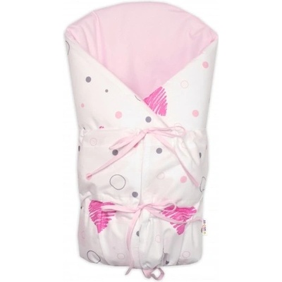 Baby Nellys Klasická retro zavinovačka LALLY šněrovací s výplní I love Girl růžová bílá