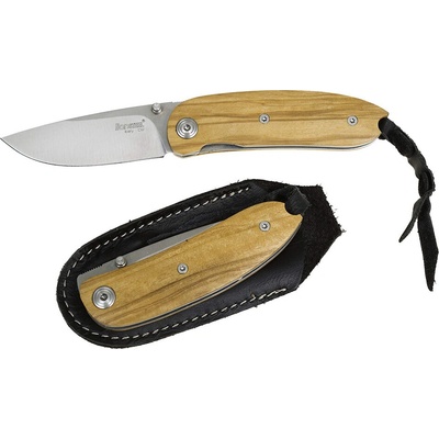 LionSteel 8210 UL čepel ocel D2 rukojeť olivové dřevo pouzdro