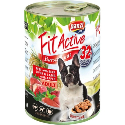 Panzi FitActive Adult Dog with beef, with liver a with lamb 12 x 1240 g