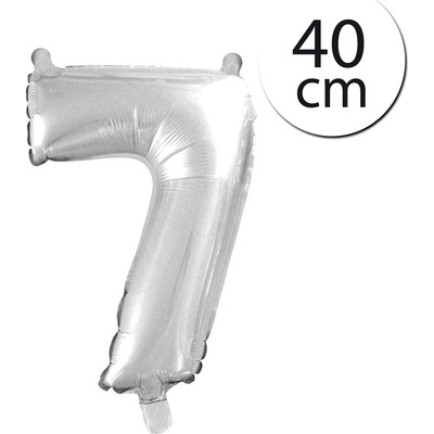FUN RAG 4Silver 202593 Mini fóliový balón číslo 7 strieborný 40 cm