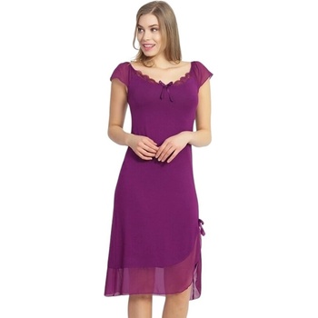 Дълга нощница в лилав цвят с цепка