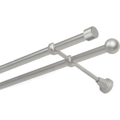 OK-GarnýžeCZ Garnýž kovová dvouřadá 16mm Pullo satina 150 cm do stěny / na tunýlek - bez kroužků