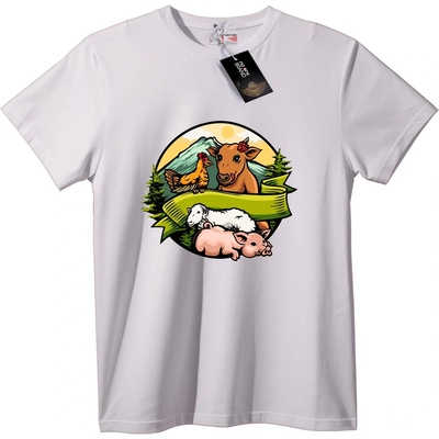 NOONEBRAND Тениска Селскостопански животни - L, White
