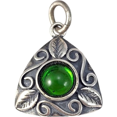 Drakkaria BOUDICCA stříbrný přívěšek mechová zelená P39880