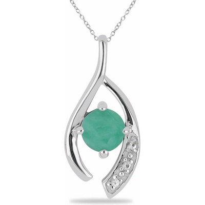 Nefertitis Přívěsek stříbrný s broušeným smaragdem a zirkony 021831 EM NF45184