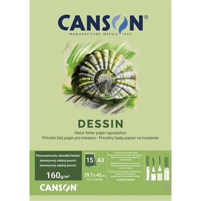 Canson Подложка за рисуване Canson A3 160g, 15 листа C602308001 (C602308001)