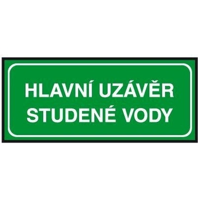 Hlavní uzávěr studené vody, Fólie 21 x 9 cm