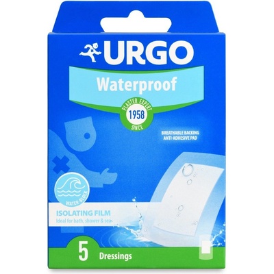 Urgo Waterproof vodeodolná náplasť 10 x 6 cm 5 ks