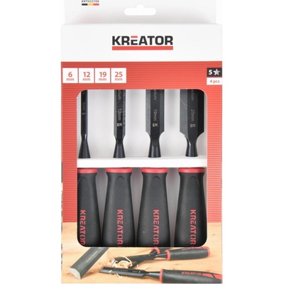 Kreator KRTH23709 - Sada dlát na drevo 6, 12, 19, 25mm 4ks TPR