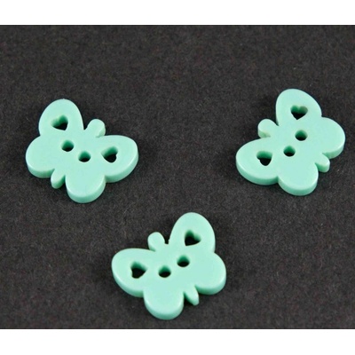 Motýlik - knoflík - mentolovo zelená - rozmery 1 cm x 1,3 cm