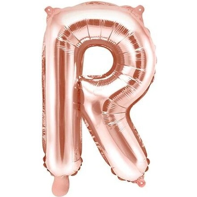 PartyDeco Fóliový balón písmeno R ružové zlato 35 cm