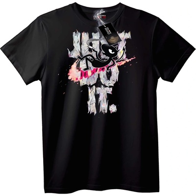 NOONEBRAND Тениска Черна котка пробива стена - XL, Black